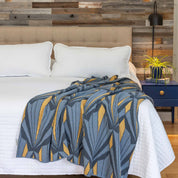 Cotton Sustainable Knit Throw Blanket - Art Deco Shells