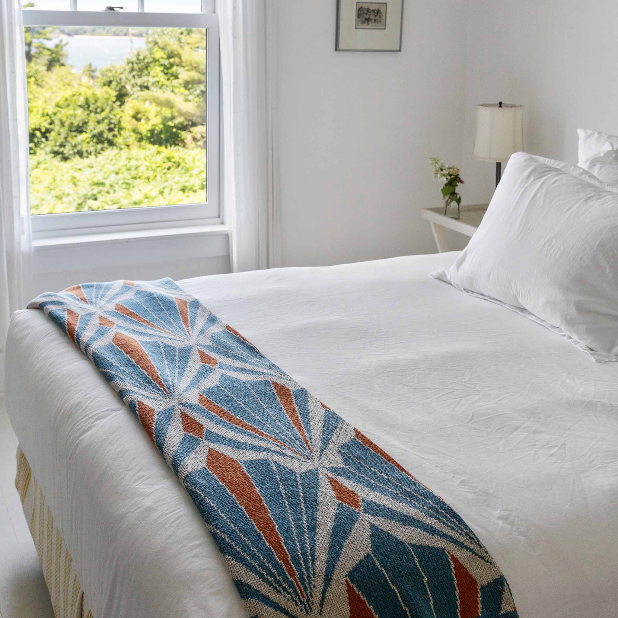 Cotton Sustainable Knit Throw Blanket - Art Deco Shells