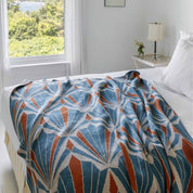 Cotton Sustainable Knit Throw Blanket - Art Deco Shells
