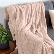 Textured Sustainable Knit Throw Blanket - Basketweave