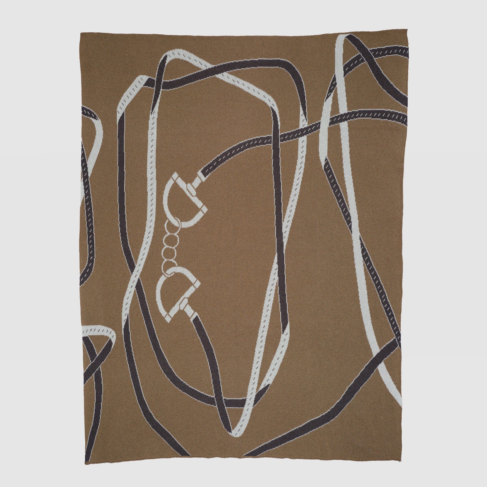Light Brown Equestrian Tack Throw Blanket