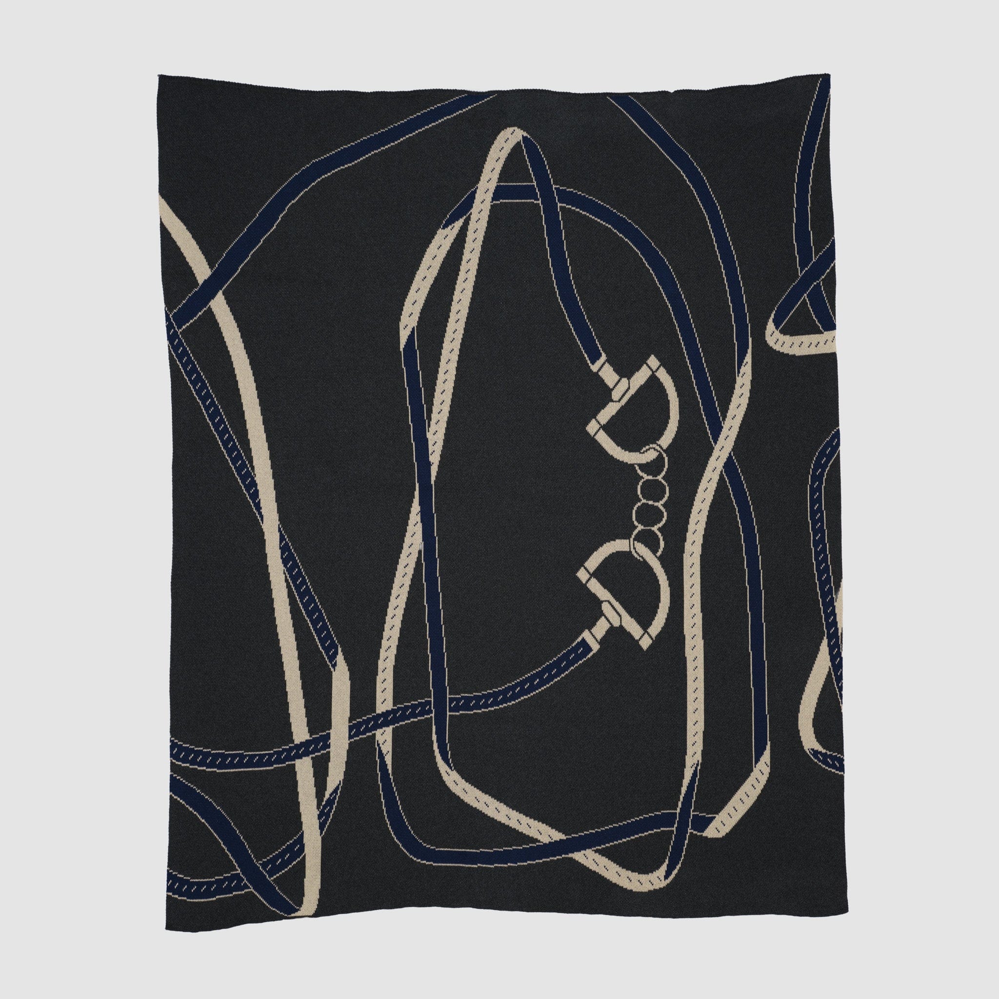 Grey Equestrian Tack Throw Blanket