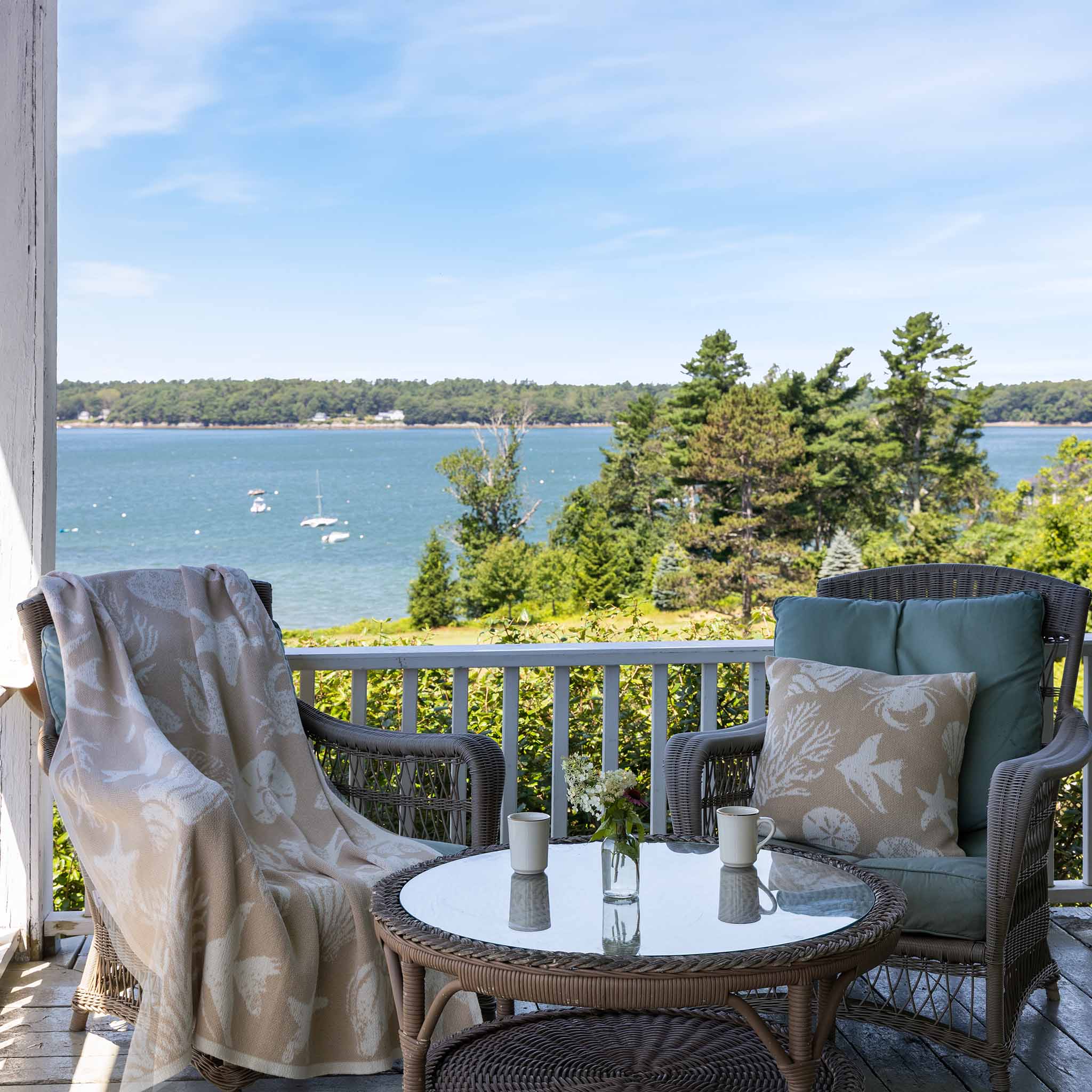 Cotton Sustainable Knit Coastal Pillow - Sea Life