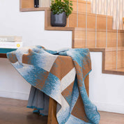 Cotton Sustainable Knit Patchwork Throw Blanket - Plaid Ombre