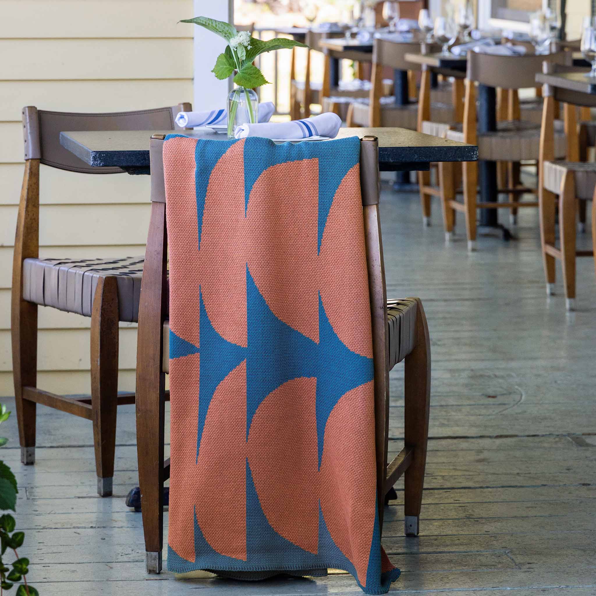 Indoor | Outdoor Sustainable Knit Modern Throw Blanket - Poly Kaareva by Petra Kaksonen
