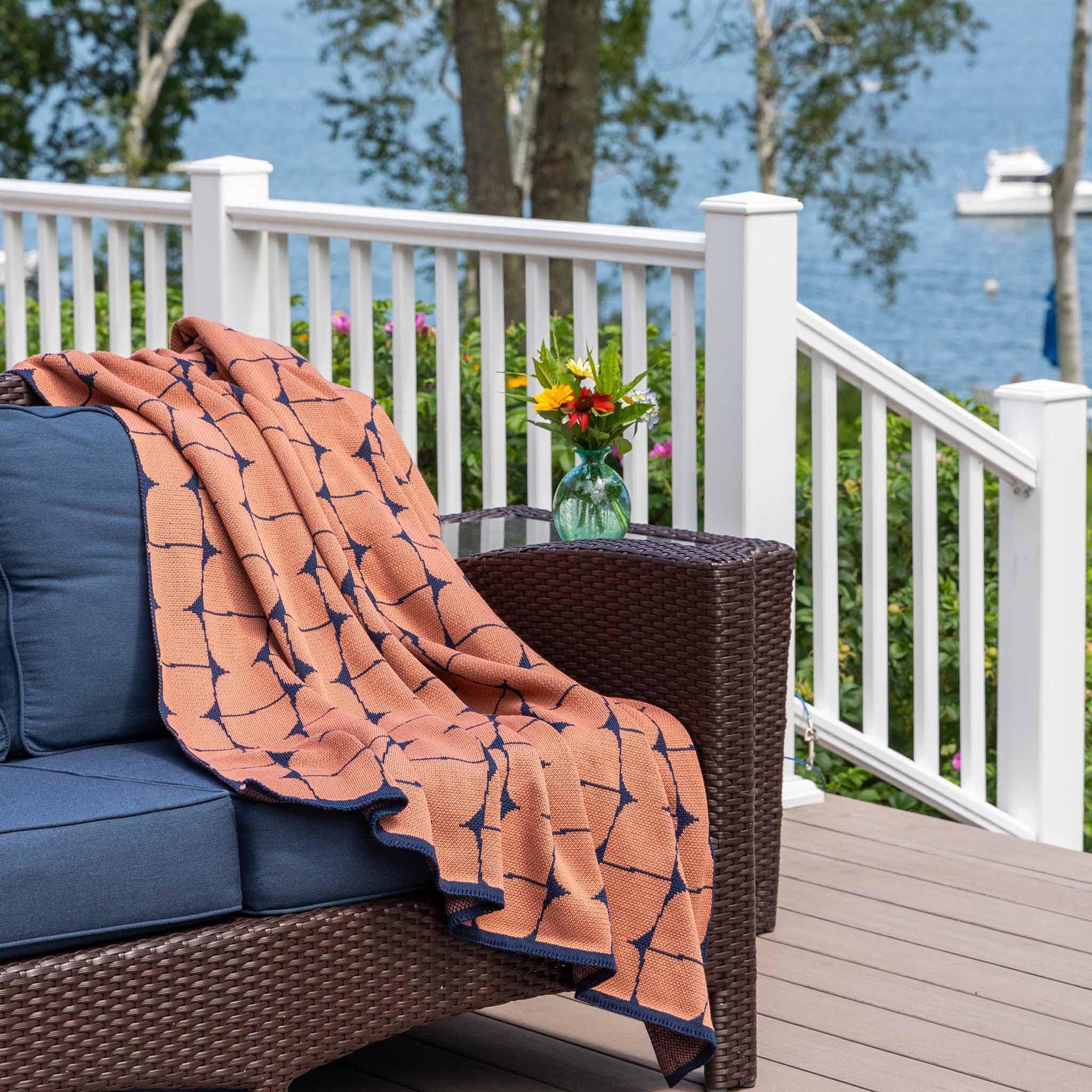 Indoor | Outdoor Sustainable Knit Throw Blanket - Poly Kaarna by Petra Kaksonen