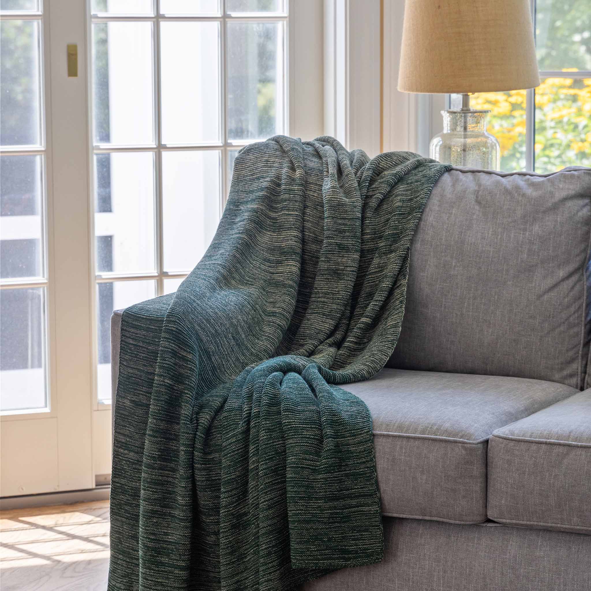 Textured Sustainable Knit Throw Blanket - Textured Ombre