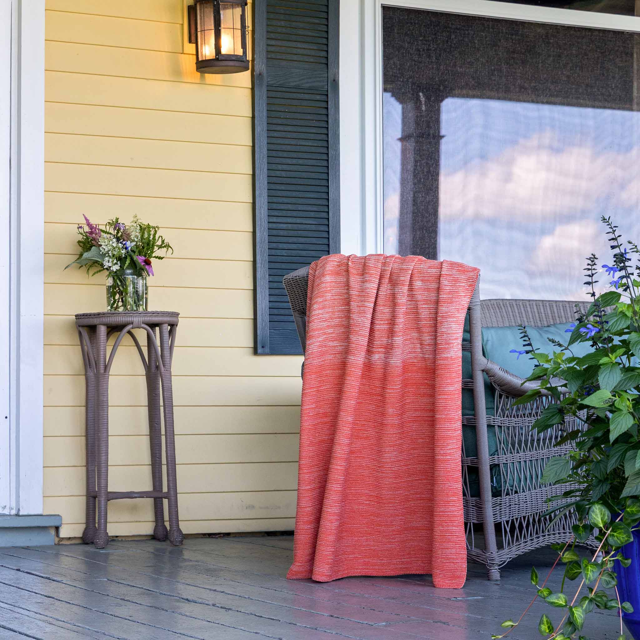 Textured Sustainable Knit Throw Blanket - Textured Ombre