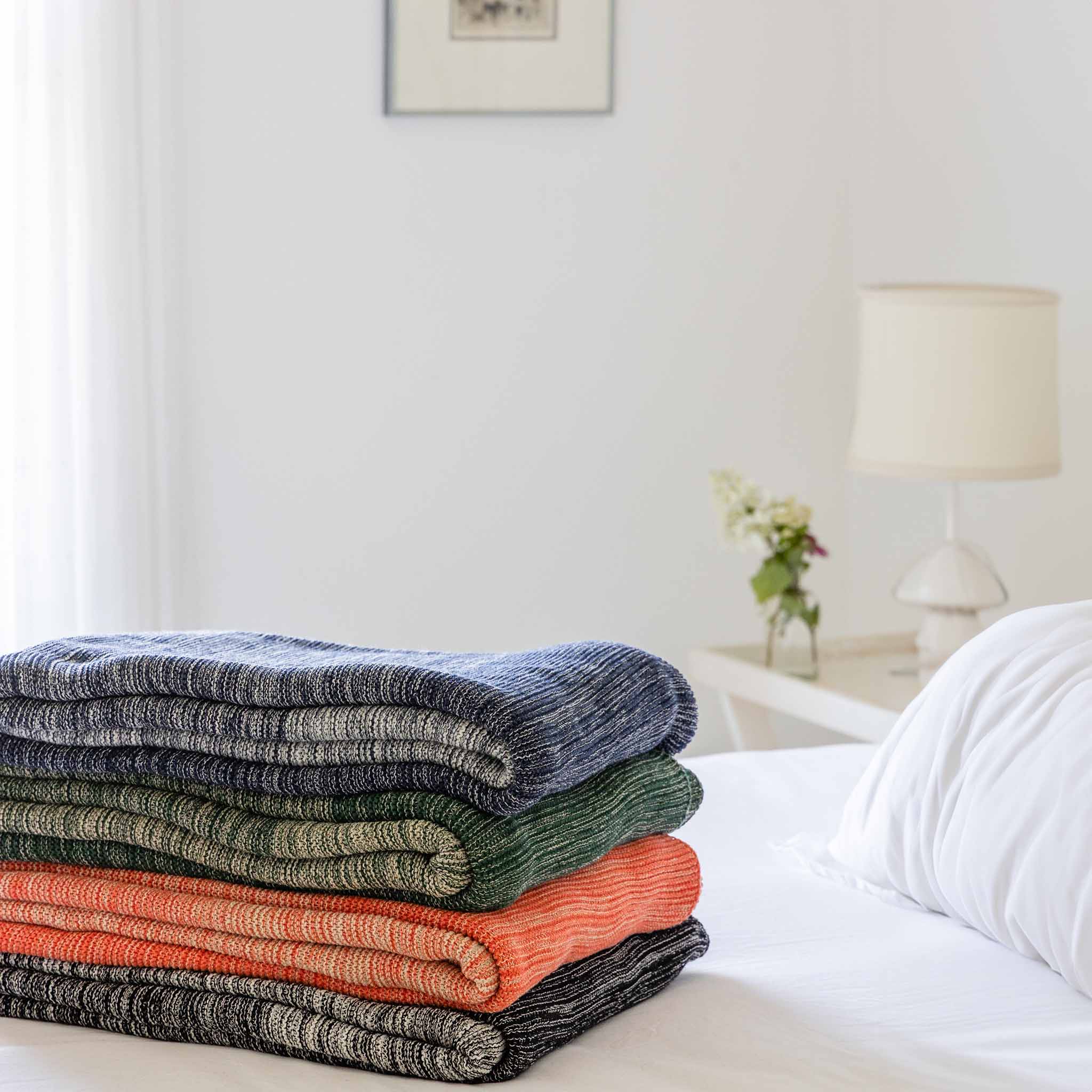 Textured Sustainable Knit Throw Blanket - Textured Ombre