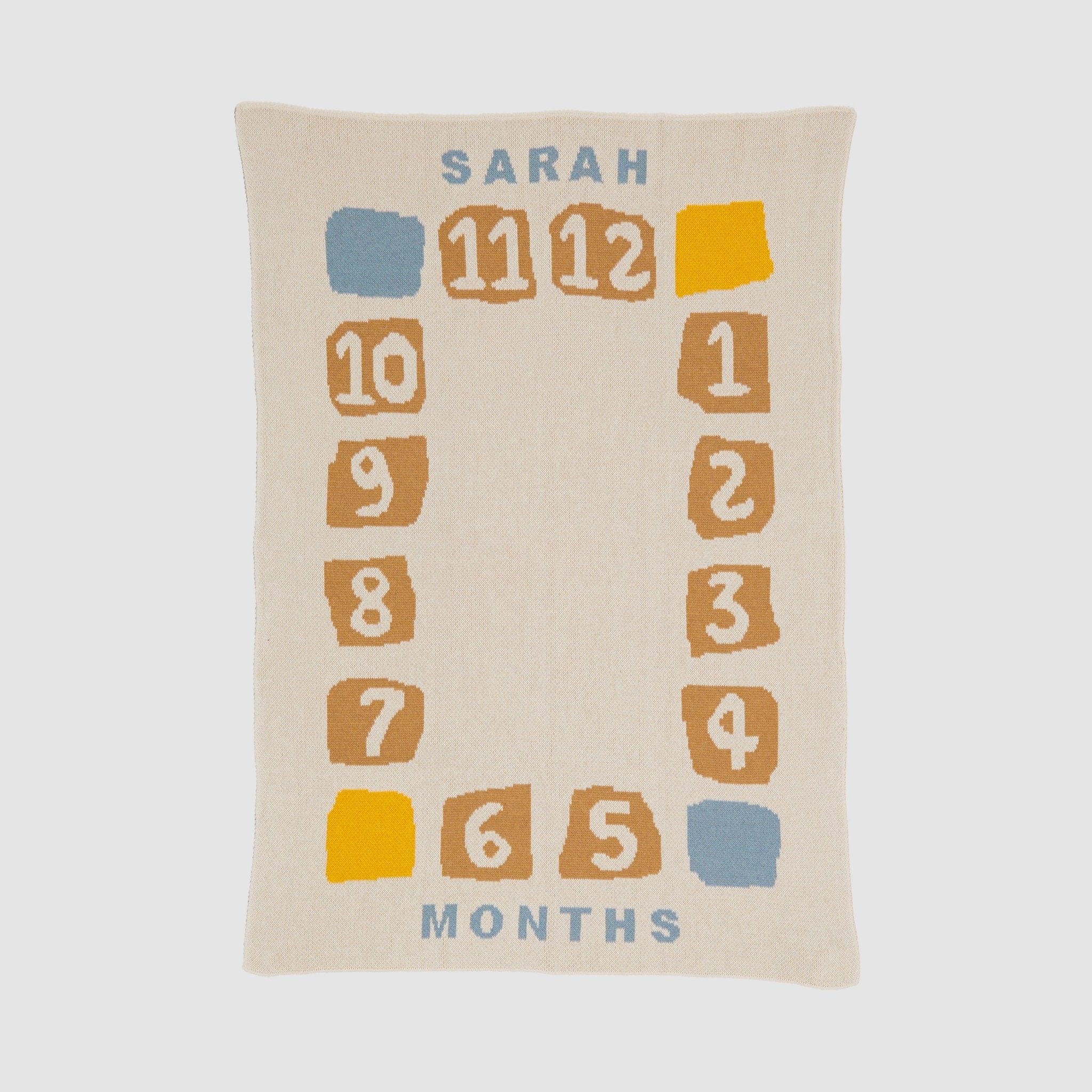 Baby Block Milestone Personalized Blanket CTM - BBM1