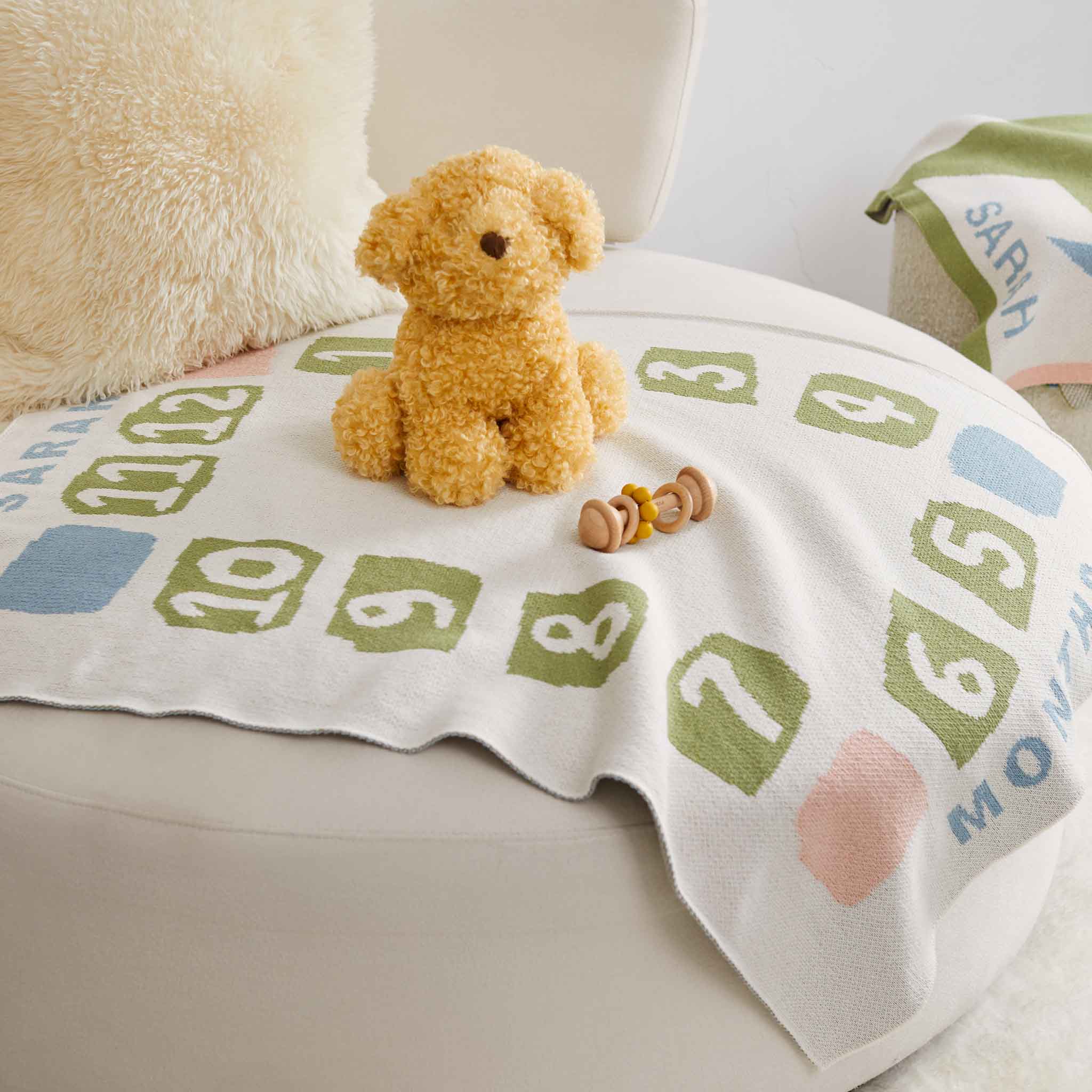 Baby Block Milestone Personalized Blanket CTM - BBM2
