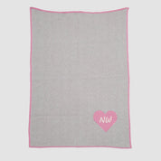 Baby Herringbone Heart Personalized Blanket CTM - BHRB1