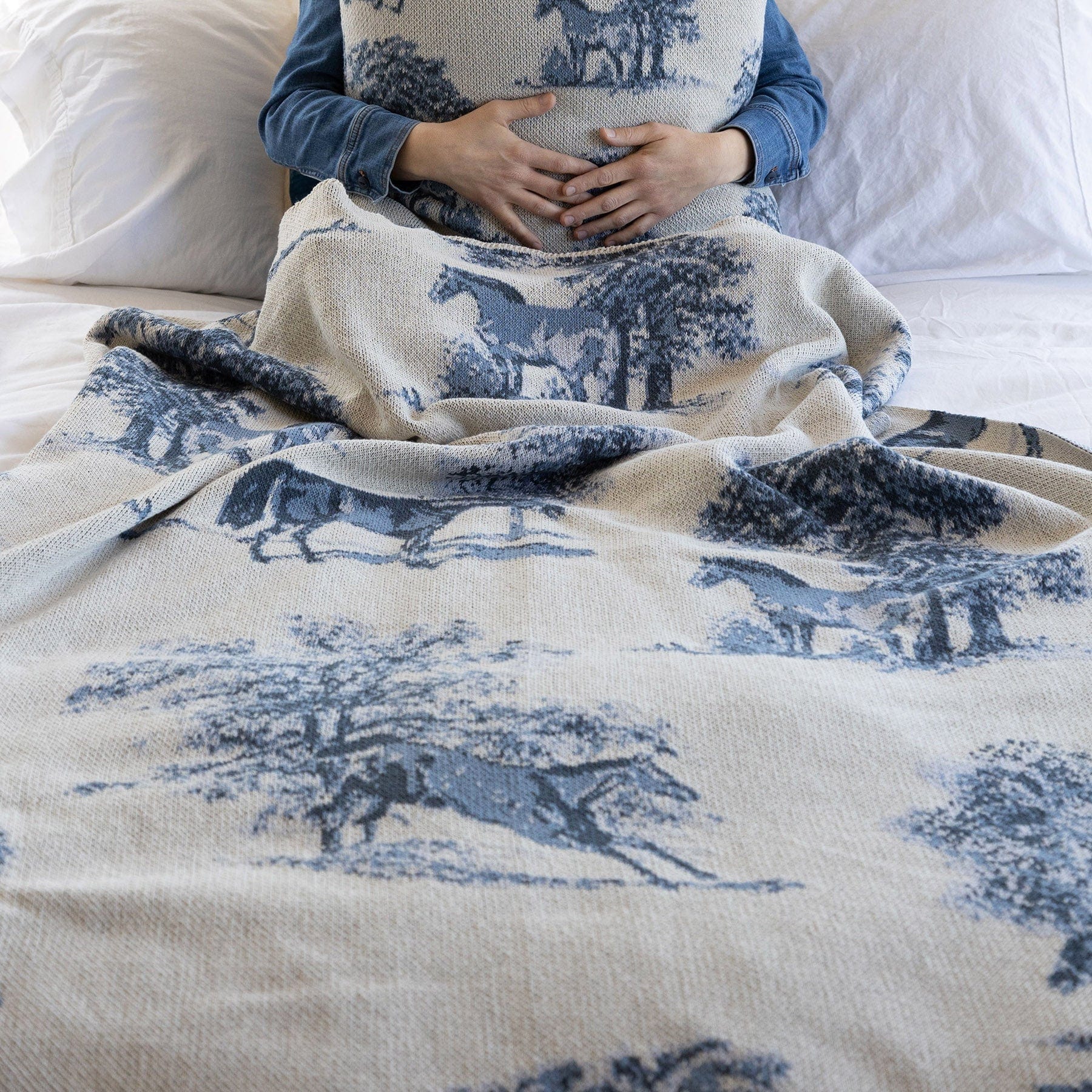 Equestrian Toile Throw Blanket BL01ET2