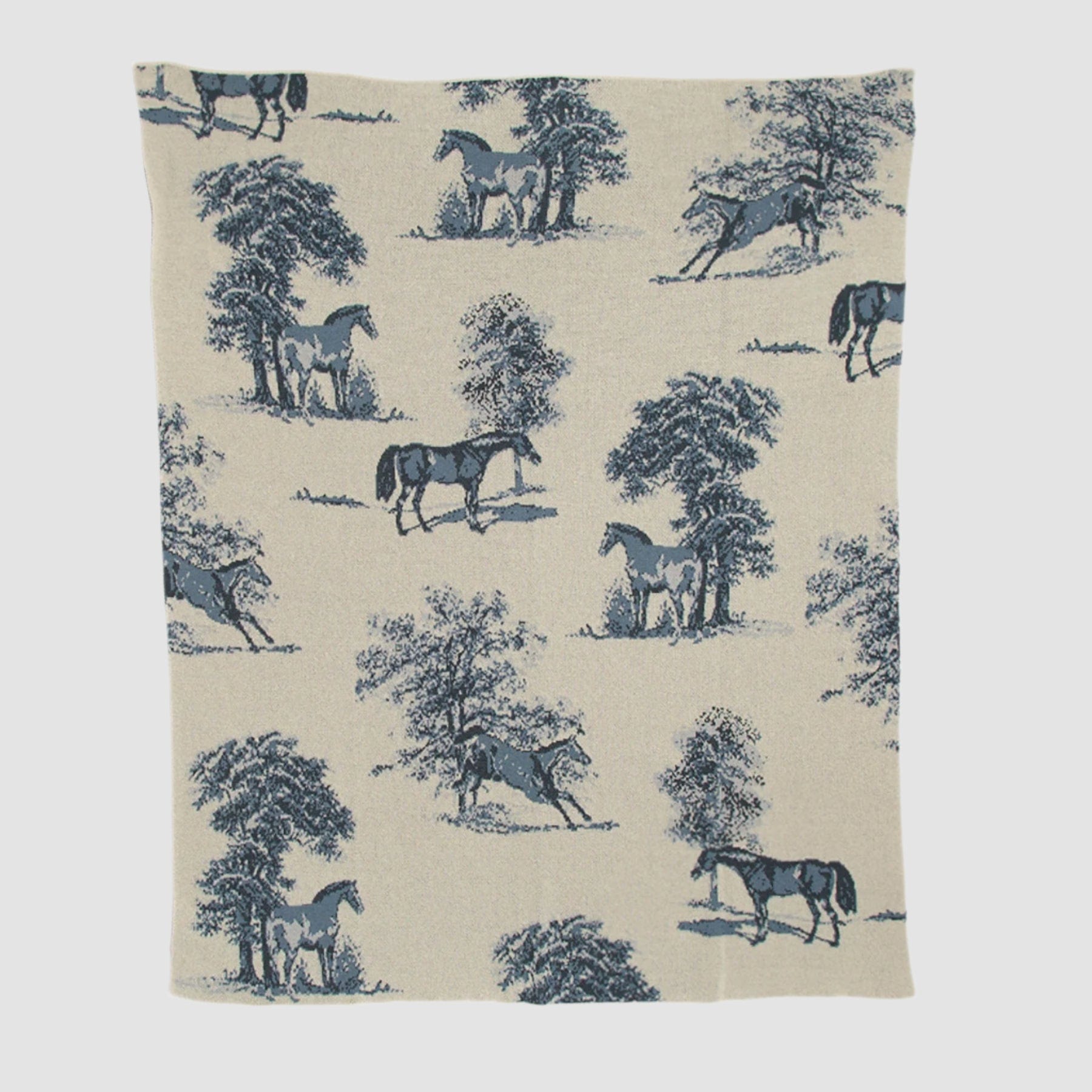 Equestrian Toile Throw Blanket BL01ET2