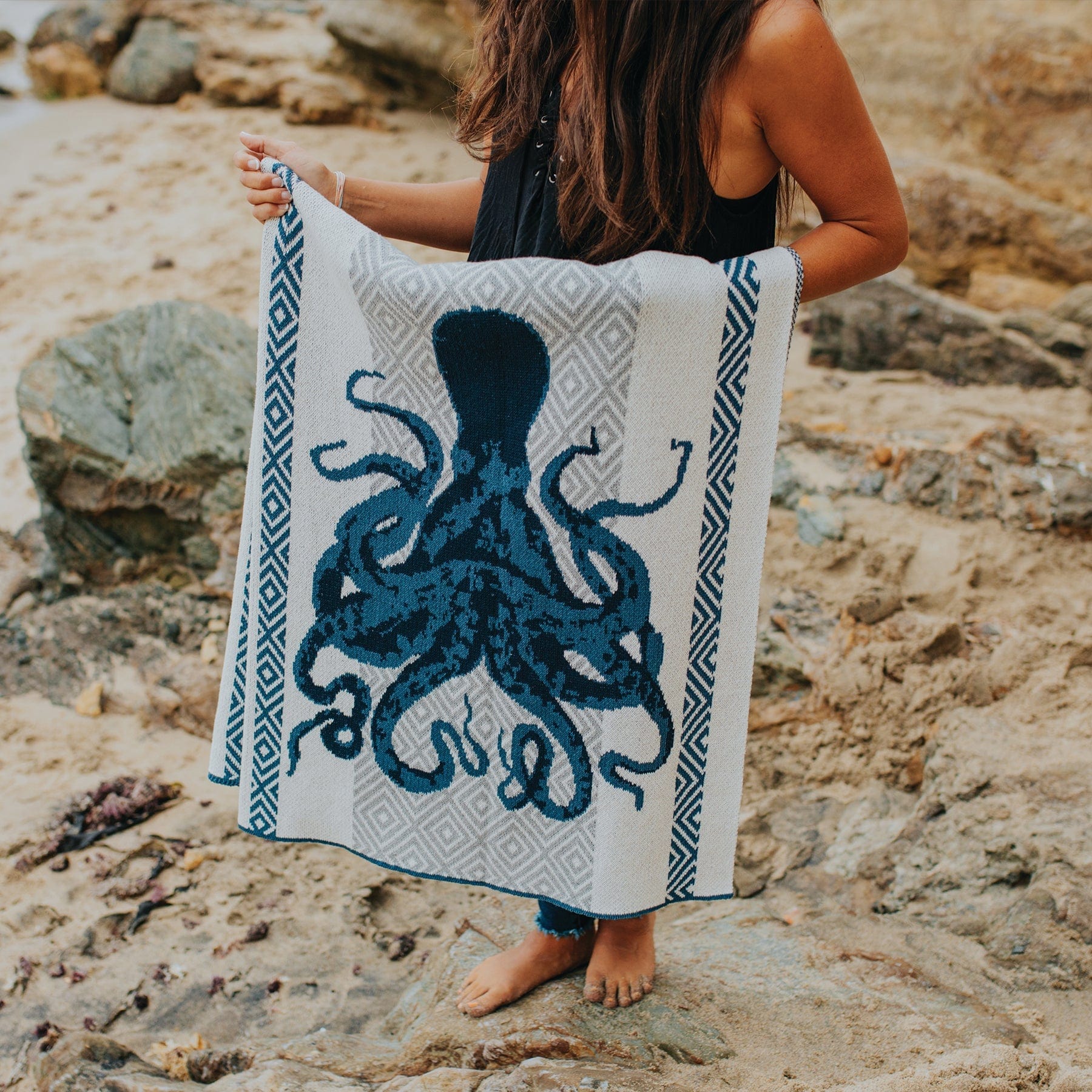 Octopus Square Throw Blanket BL01OCT2