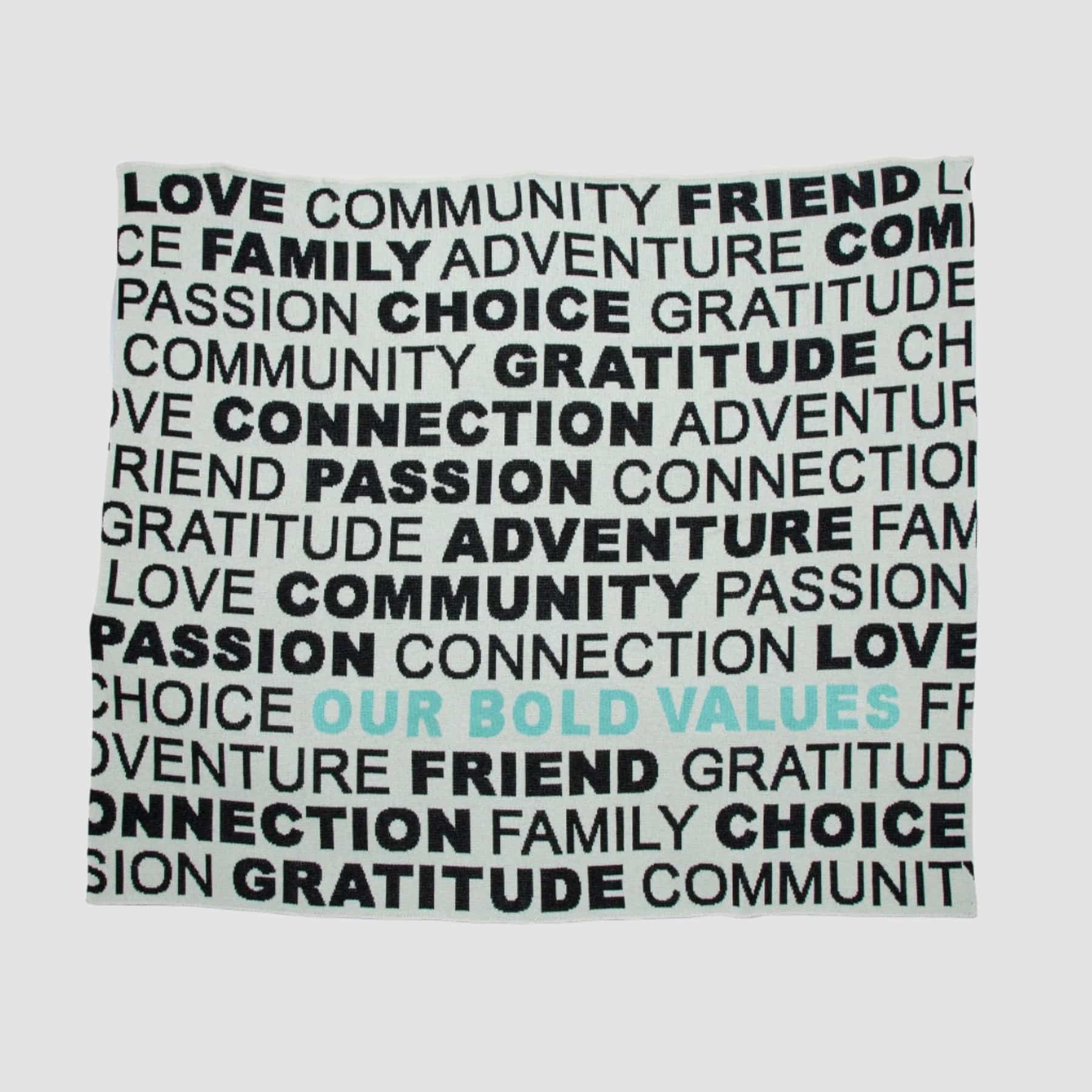 Personalized Bold Values Throw Blanket CTM - BV