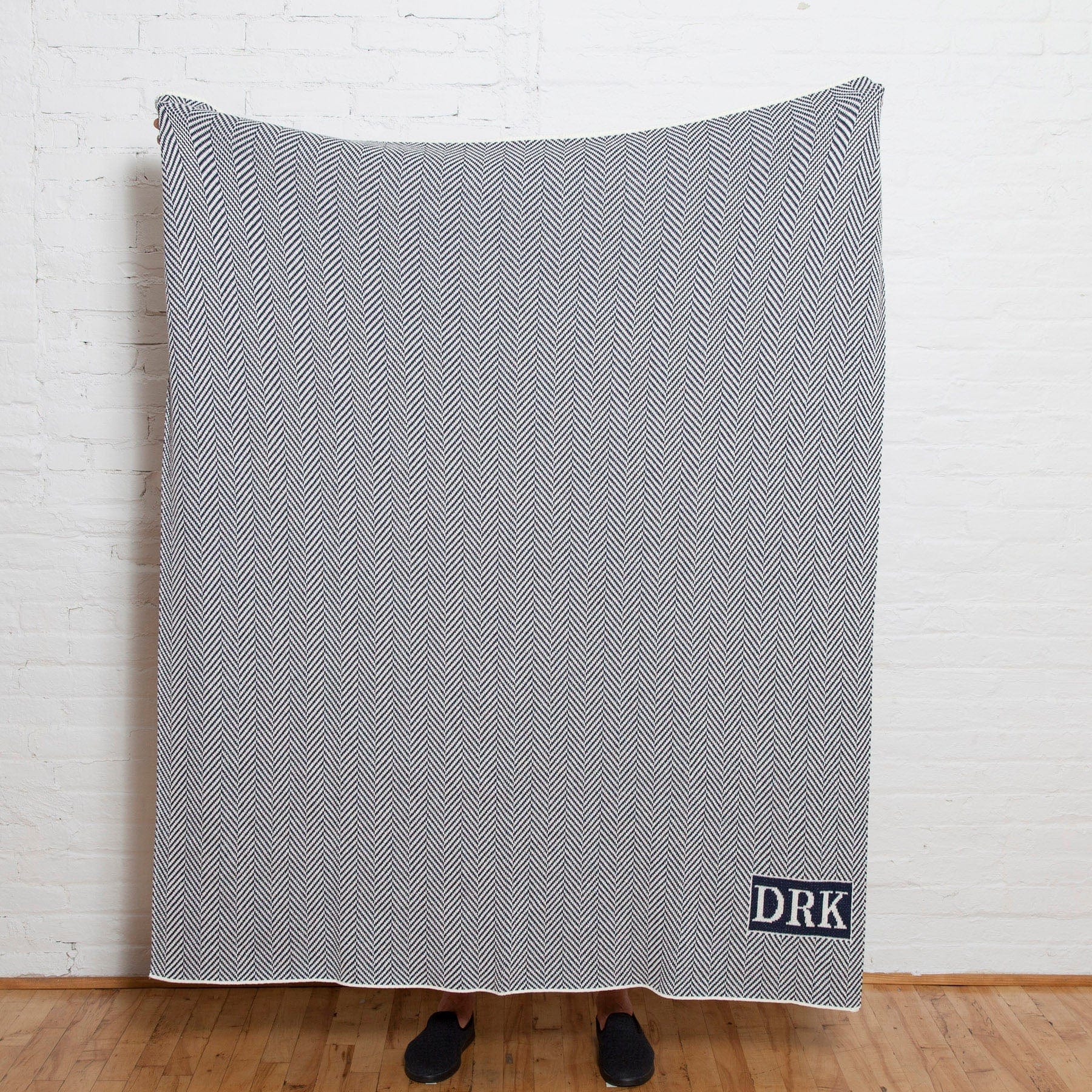 Personalized Herringbone Initials Throw Blanket CTM - HRB1