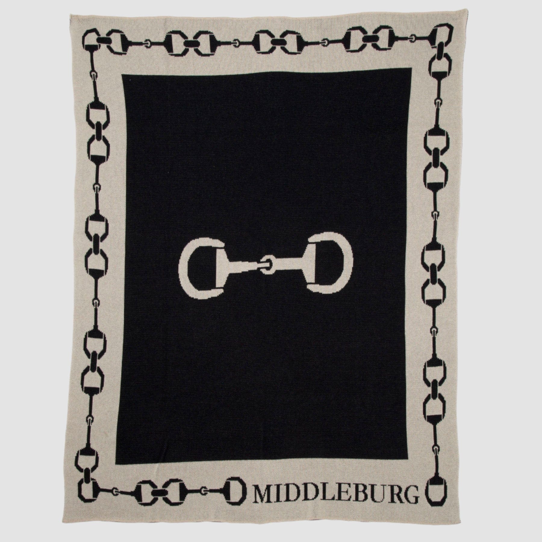 Personalized Snaffle Bit Border Throw Blanket CTM - SBB2