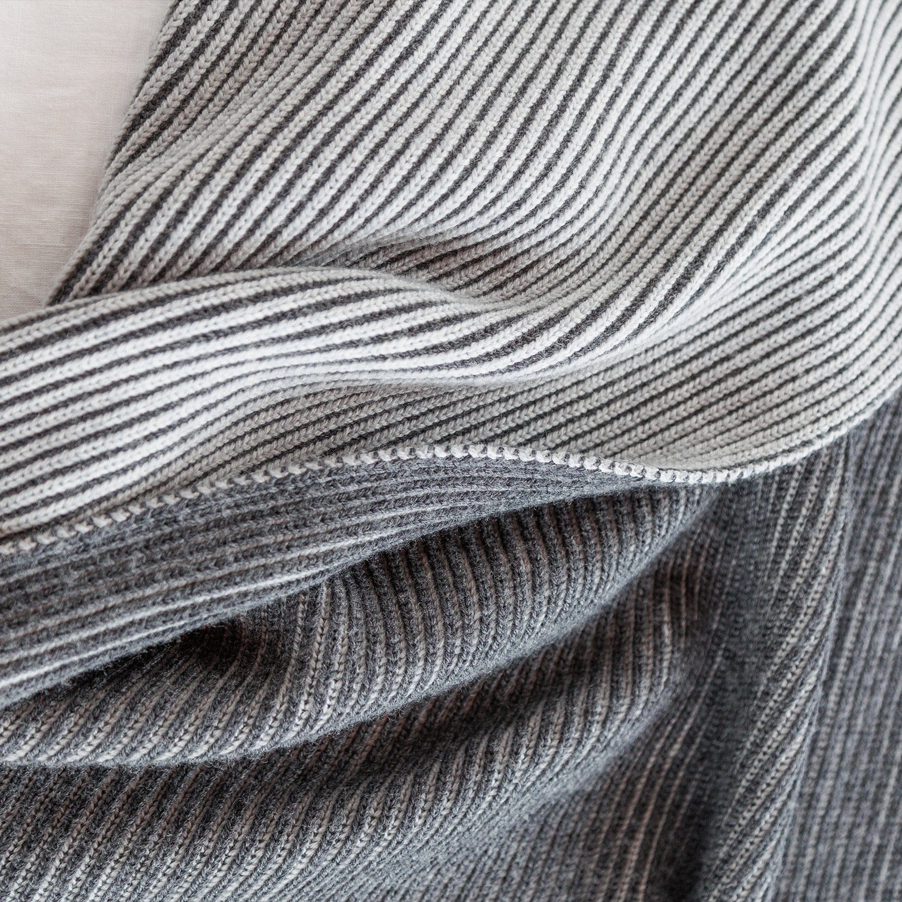 Reversible 100% Merino Wool Rib Throw Blanket BLW02R1