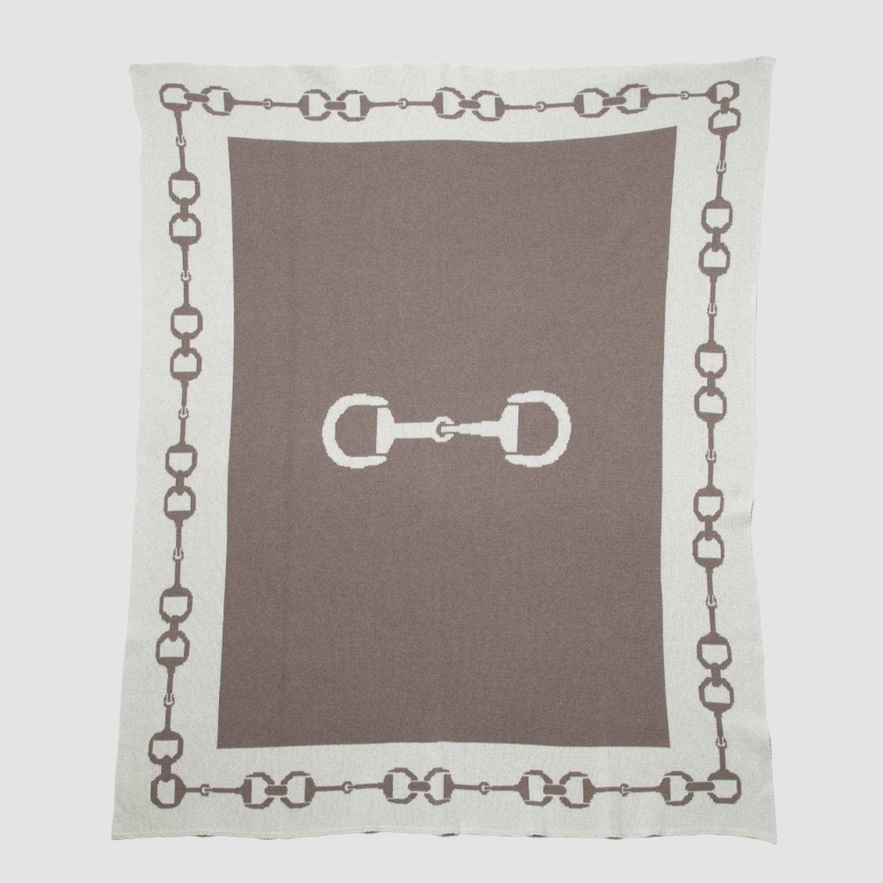 Snaffle Bit Border Throw Blanket BL01ESB3