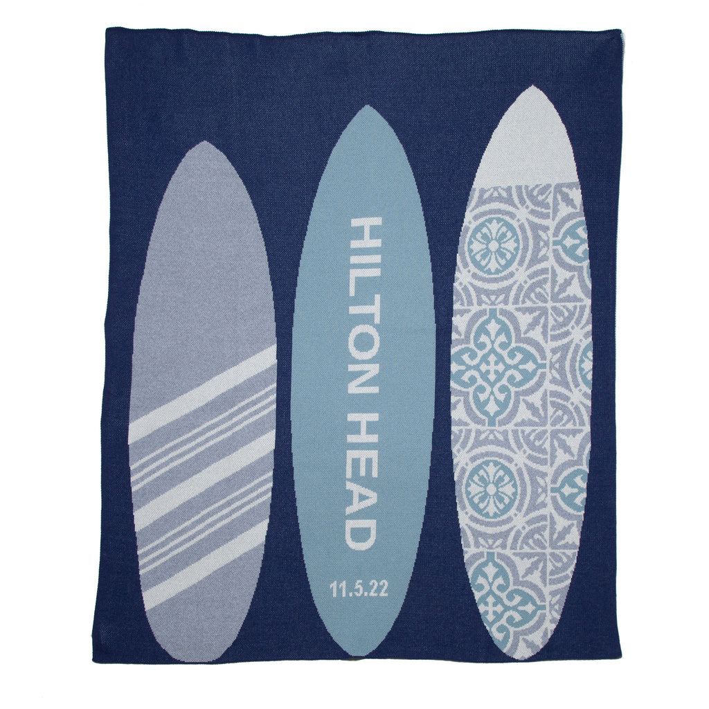 Personalized Surfboards Throw Blanket