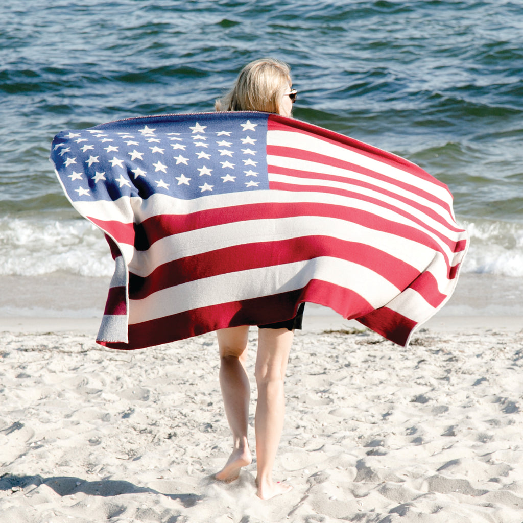 Vintage American Flag Throw Blanket