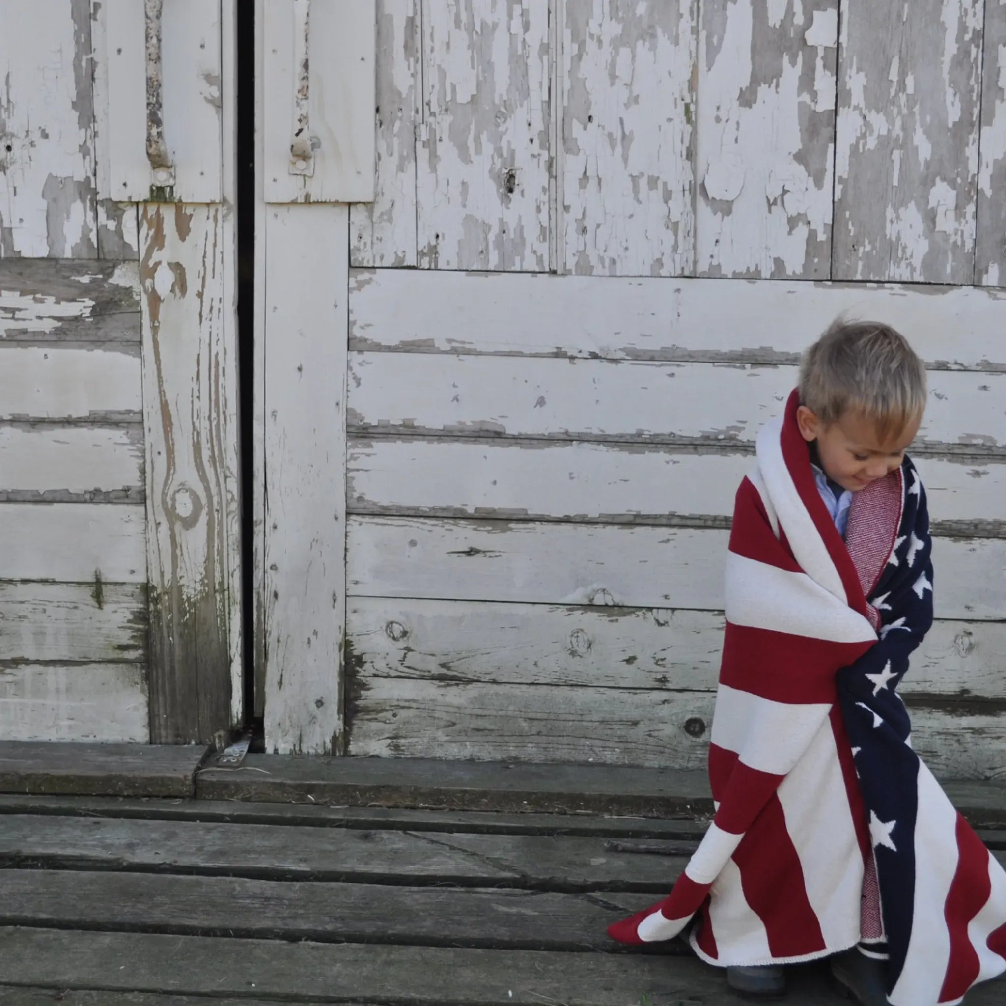 in2green Eco Throw Cotton Sustainable Knit Throw Blanket - American Flag 639266512240 BL01AF1