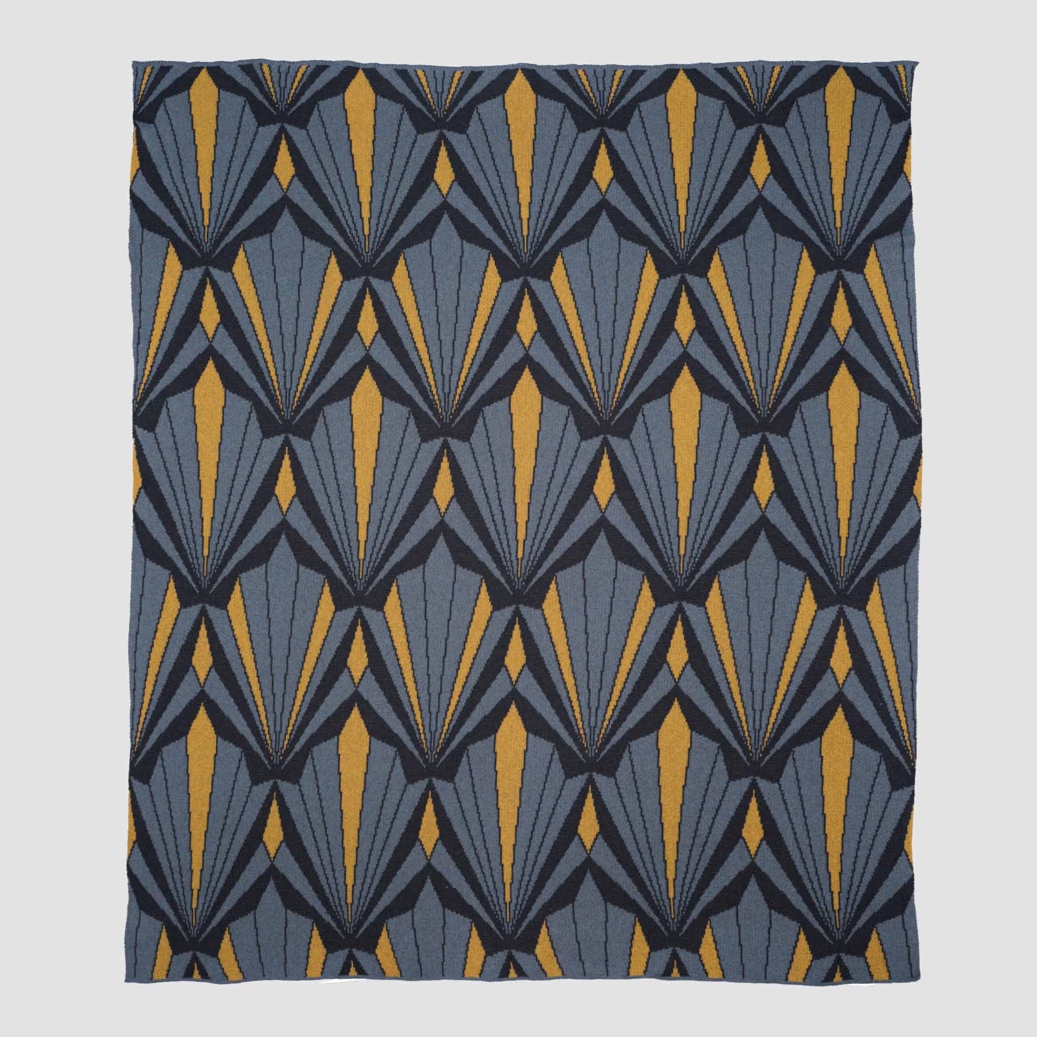 In2Green Eco Throw Cotton Sustainable Knit Throw Blanket - Art Deco Shells 601570193859 BL01CAD6