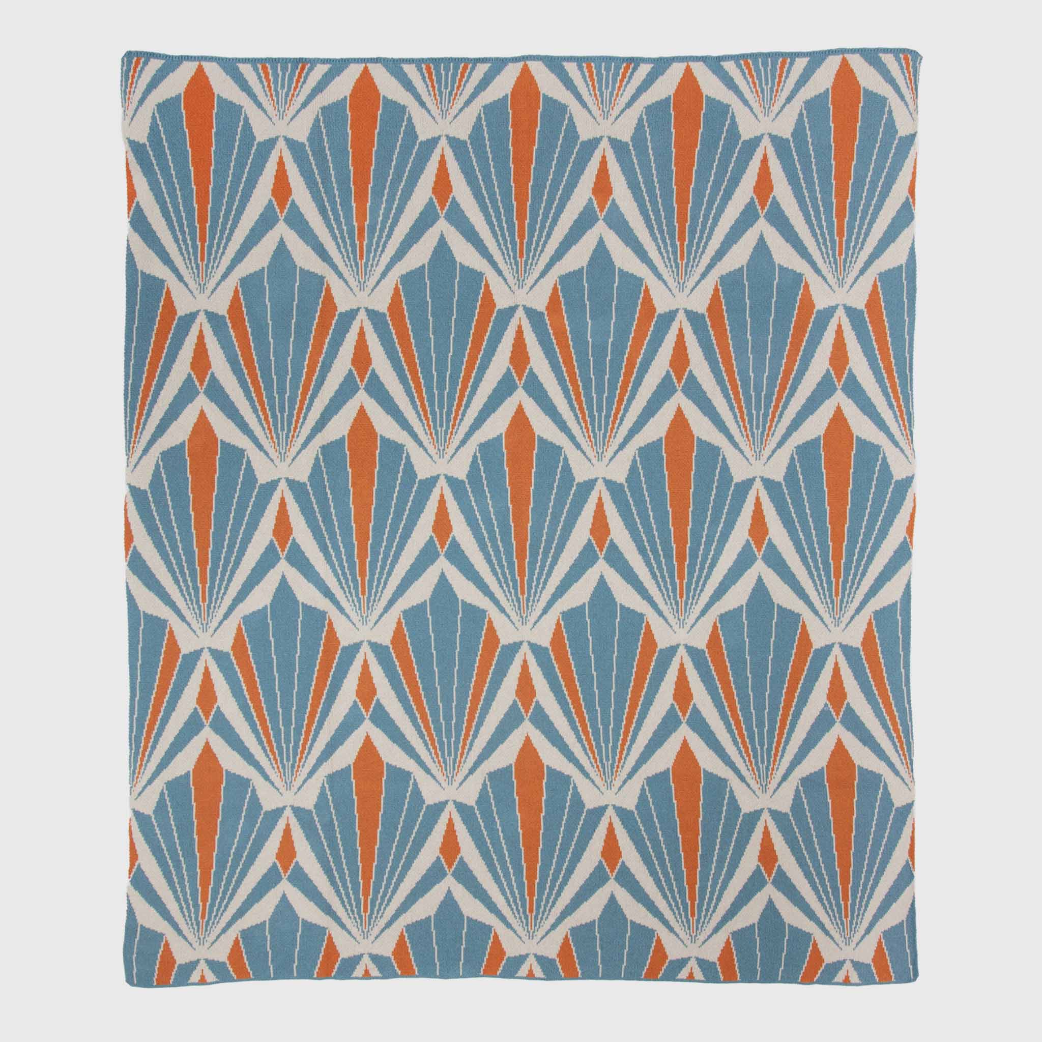 In2Green Eco Throw Cotton Sustainable Knit Throw Blanket - Art Deco Shells 601570193866 BL01CAD5
