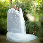 Custom Personalized Wedding Sustainable Knit Throw Blanket - Confetti