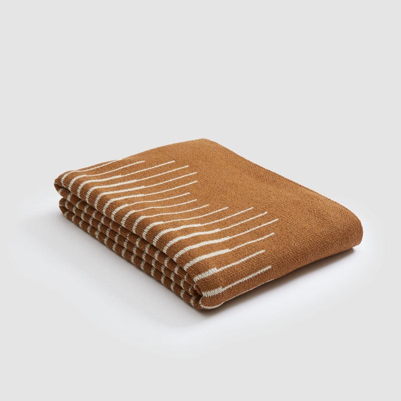 Cotton Sustainable Knit Graphic | Patterned Throw Blanket - Ripple