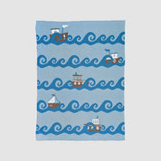 Baby Cotton Knit Coastal Blanket - Boats