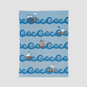 in2green Eco Baby Throws Baby Cotton Knit Coastal Blanket - Boats 601570194870 BB02BT1
