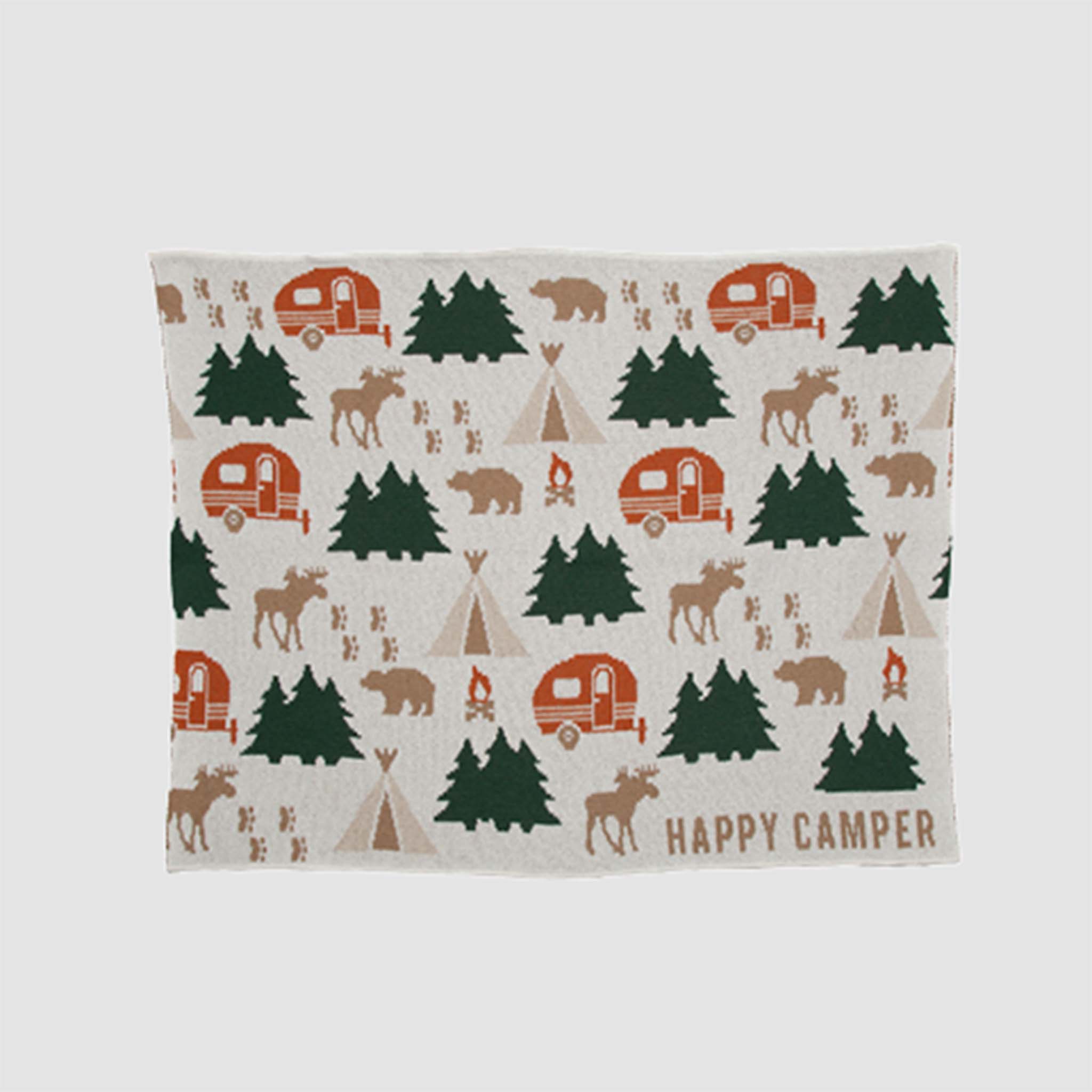 Baby Cotton Knit Blanket - Happy Camper