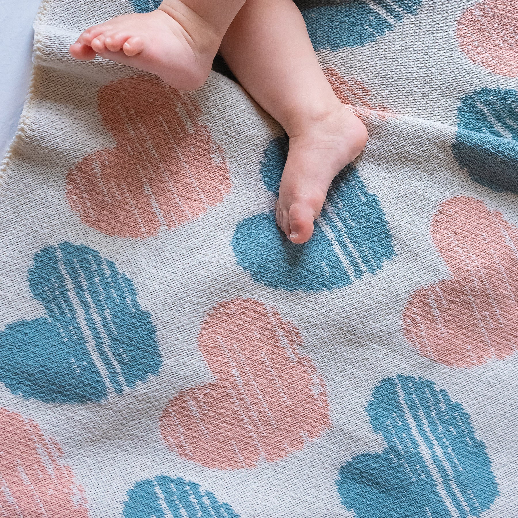 Baby Heart Stripe Throw Blanket | Sustainable