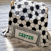 in2green Eco Baby Throws Baby Personalized Soccer Goal - Cotton Sustainable Knit Graphic | Patterned Blanket 601570195006 CTM-BSG1