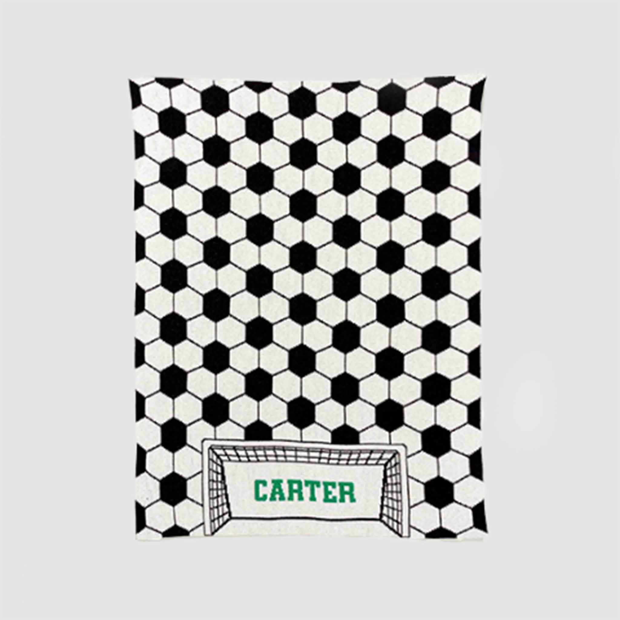 in2green Eco Baby Throws Baby Personalized Soccer Goal - Cotton Sustainable Knit Graphic | Patterned Blanket 601570195006 CTM-BSG1