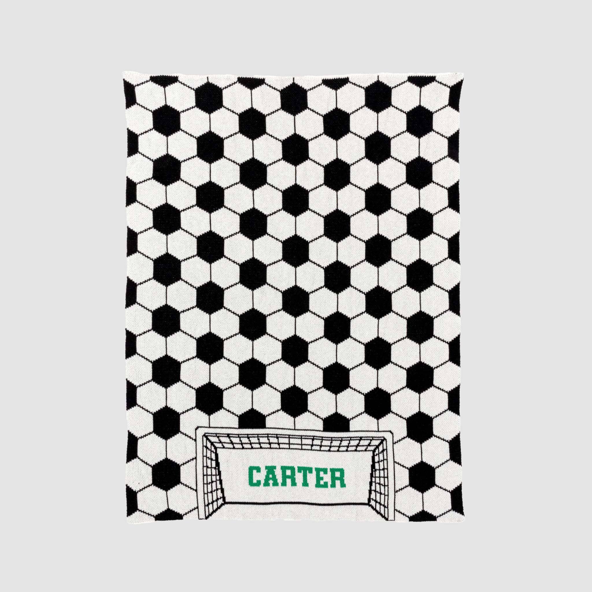 in2green Eco Baby Throws Baby Personalized Soccer Goal - Cotton Sustainable Knit Graphic | Patterned Blanket 601570195006 CTM-BSG1