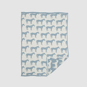 Baby Reversible Cotton Knit Blanket - Pony