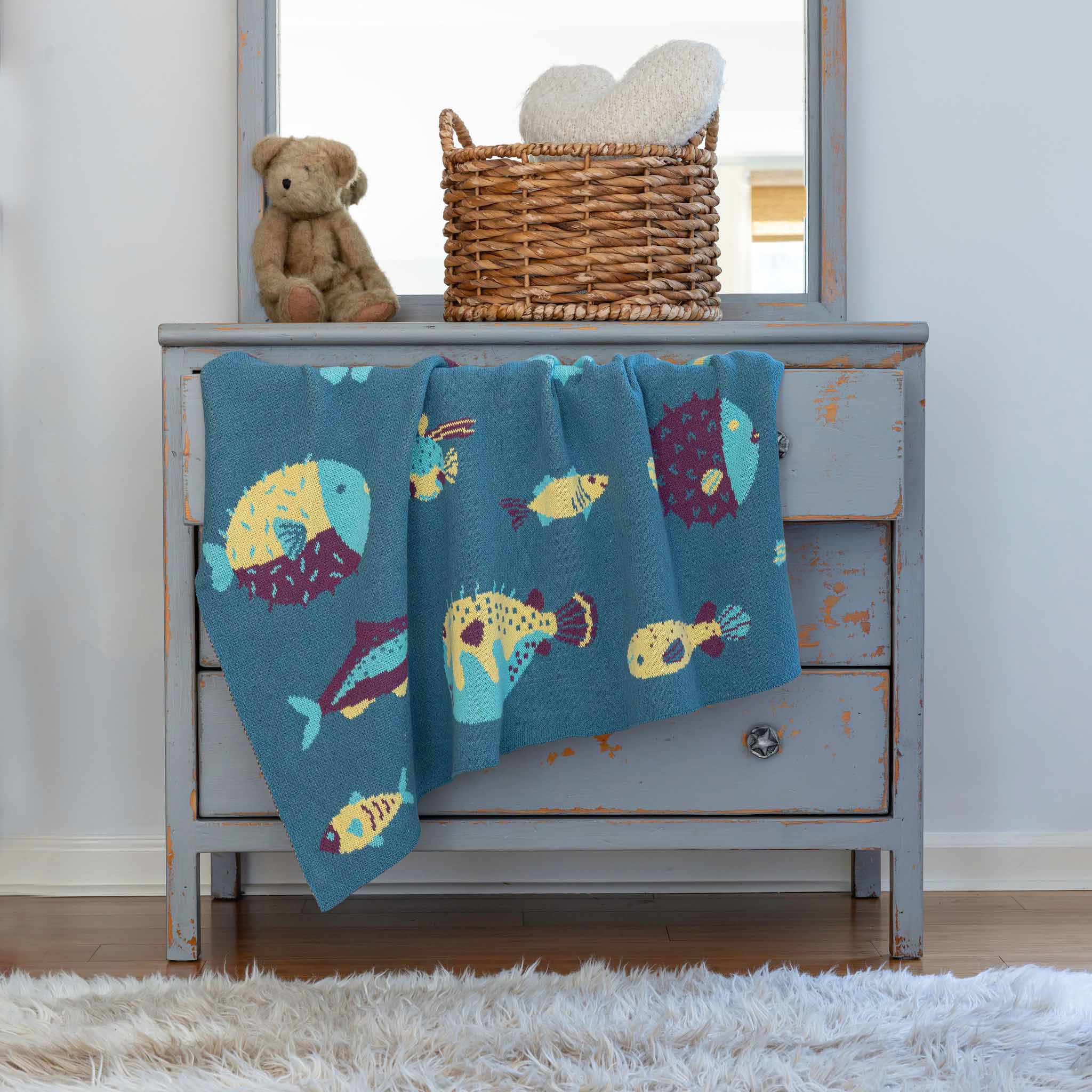 in2green Eco Baby Throws Baby Puffer Fish - Cotton Sustainable Knit Animal Blanket 601570195303 BB02PFF1