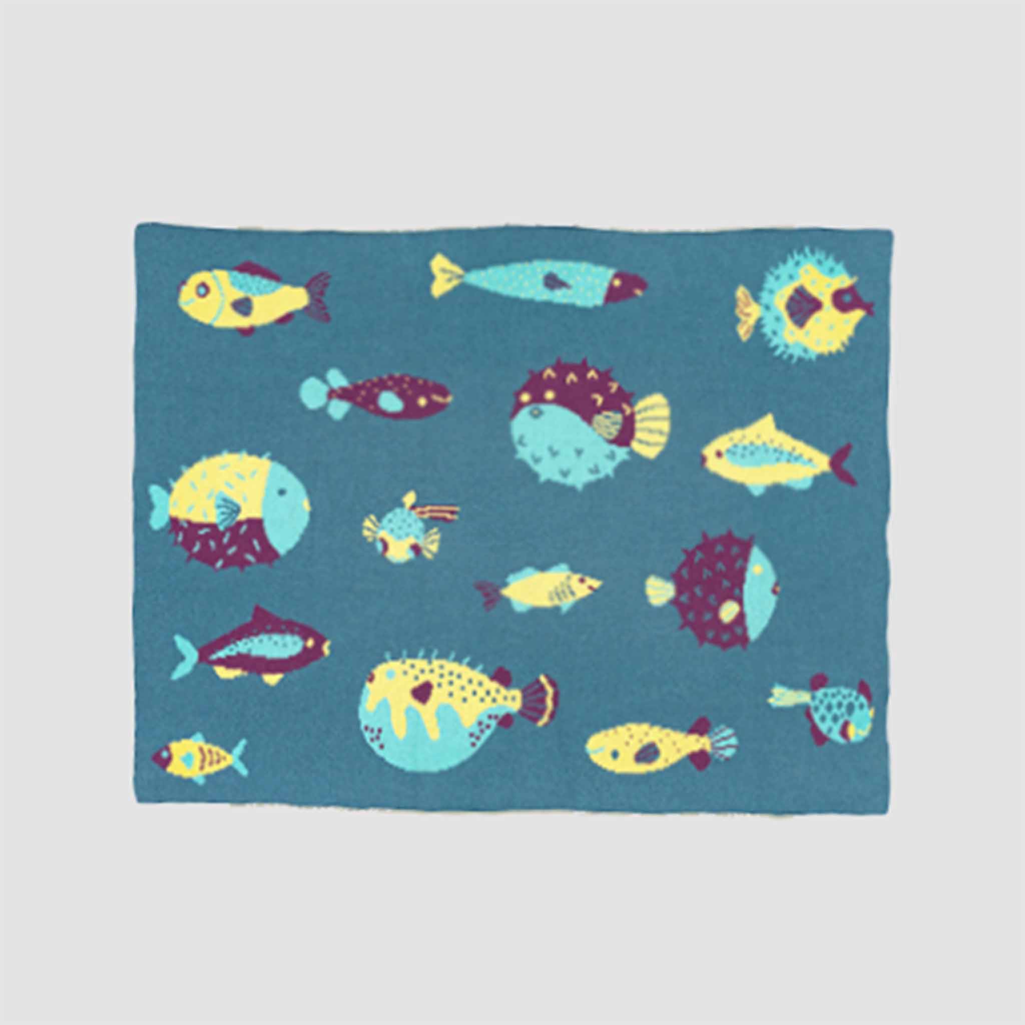 in2green Eco Baby Throws Baby Puffer Fish - Cotton Sustainable Knit Animal Blanket 601570195303 BB02PFF1