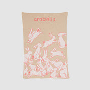 Custom Personalized Baby Sustainable Knit Throw Blanket - Bunnies