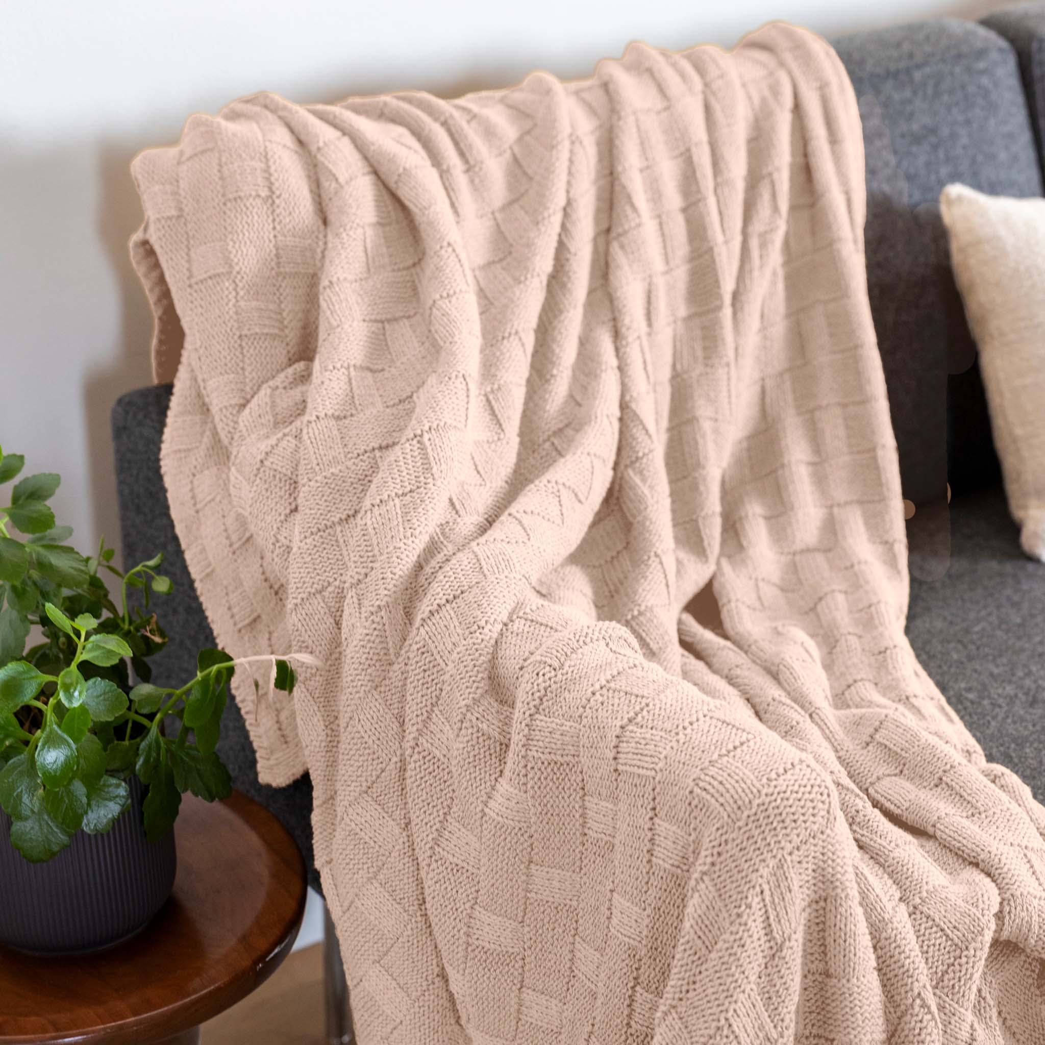 Basketweave Throw Blanket