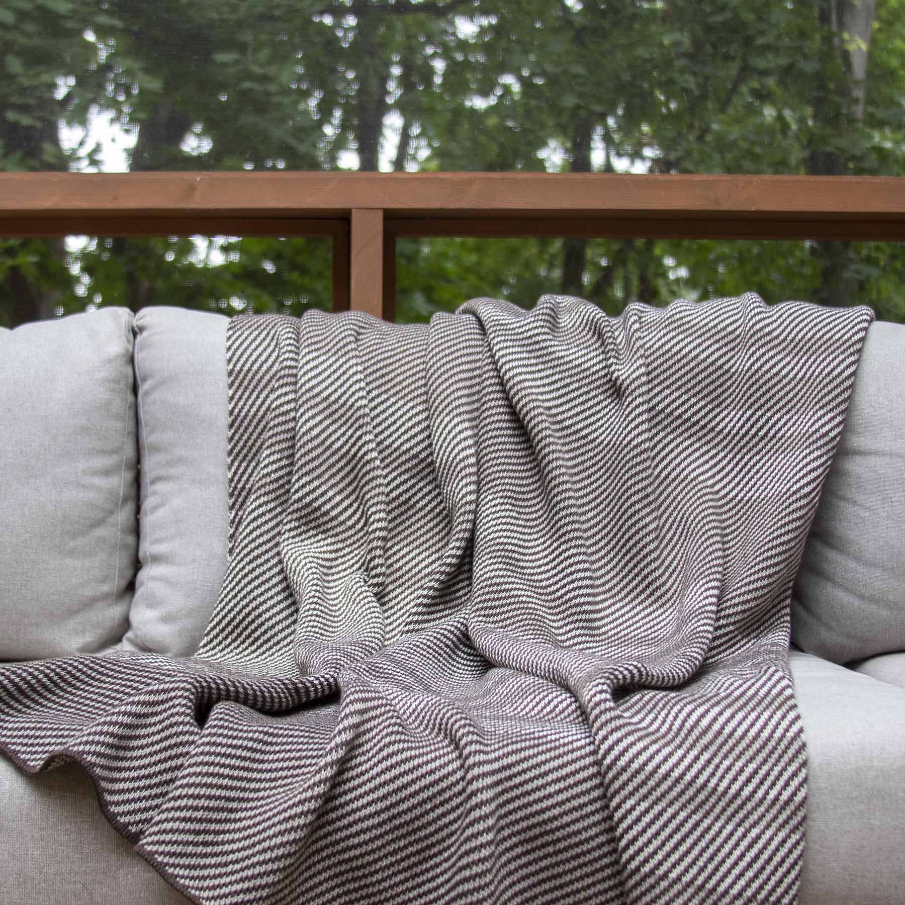 In2Green Swatch Custom Logo Blanket: Personalized Corporate Gift - Bengal Stripe Pattern