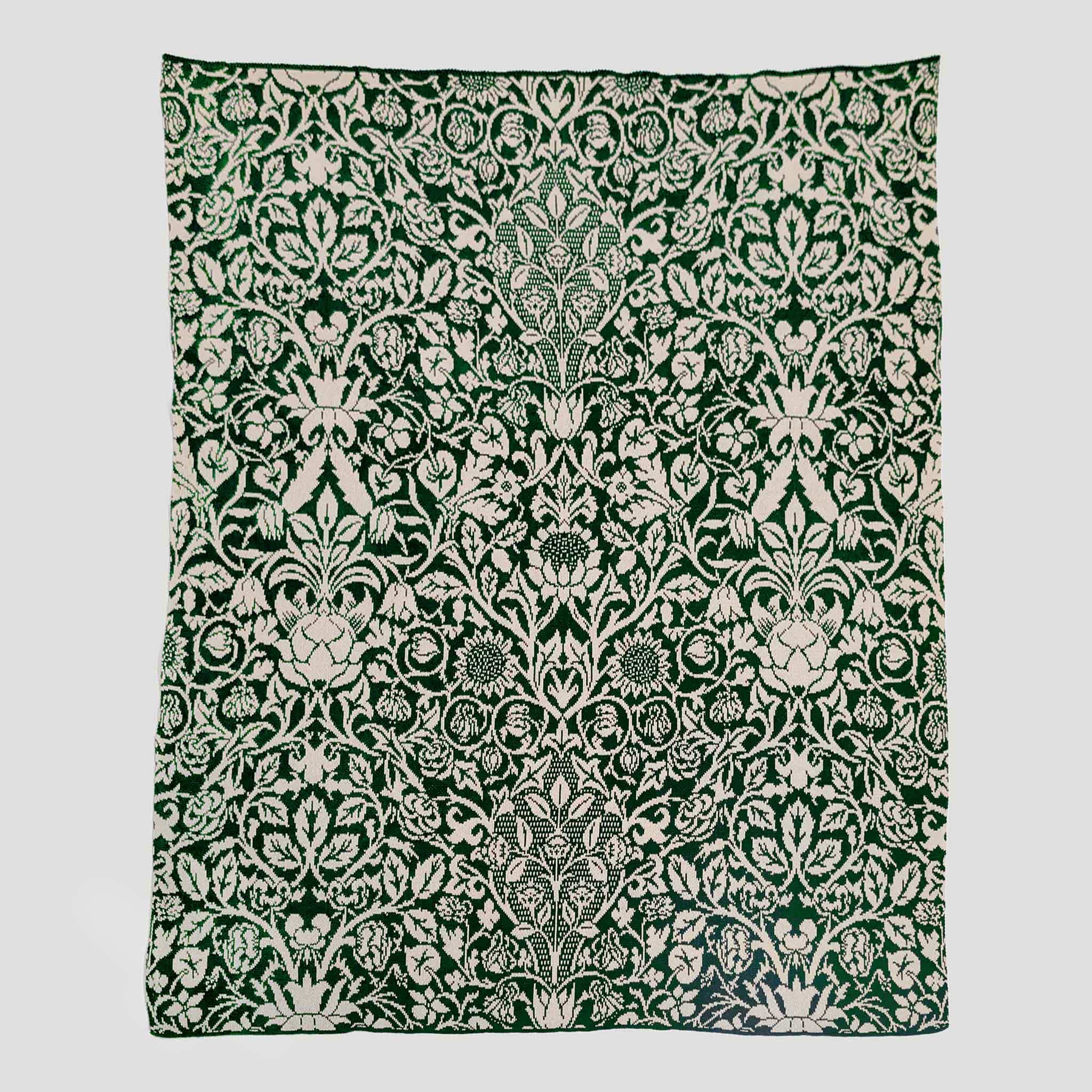 Cotton Sustainable Knit Throw | Winter Holiday Gift - Blossoms by William Morris