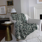 Cotton Sustainable Knit Throw | Winter Holiday Gift - Blossoms by William Morris