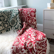 Cotton Sustainable Knit Throw | Winter Holiday Gift - Blossoms by William Morris