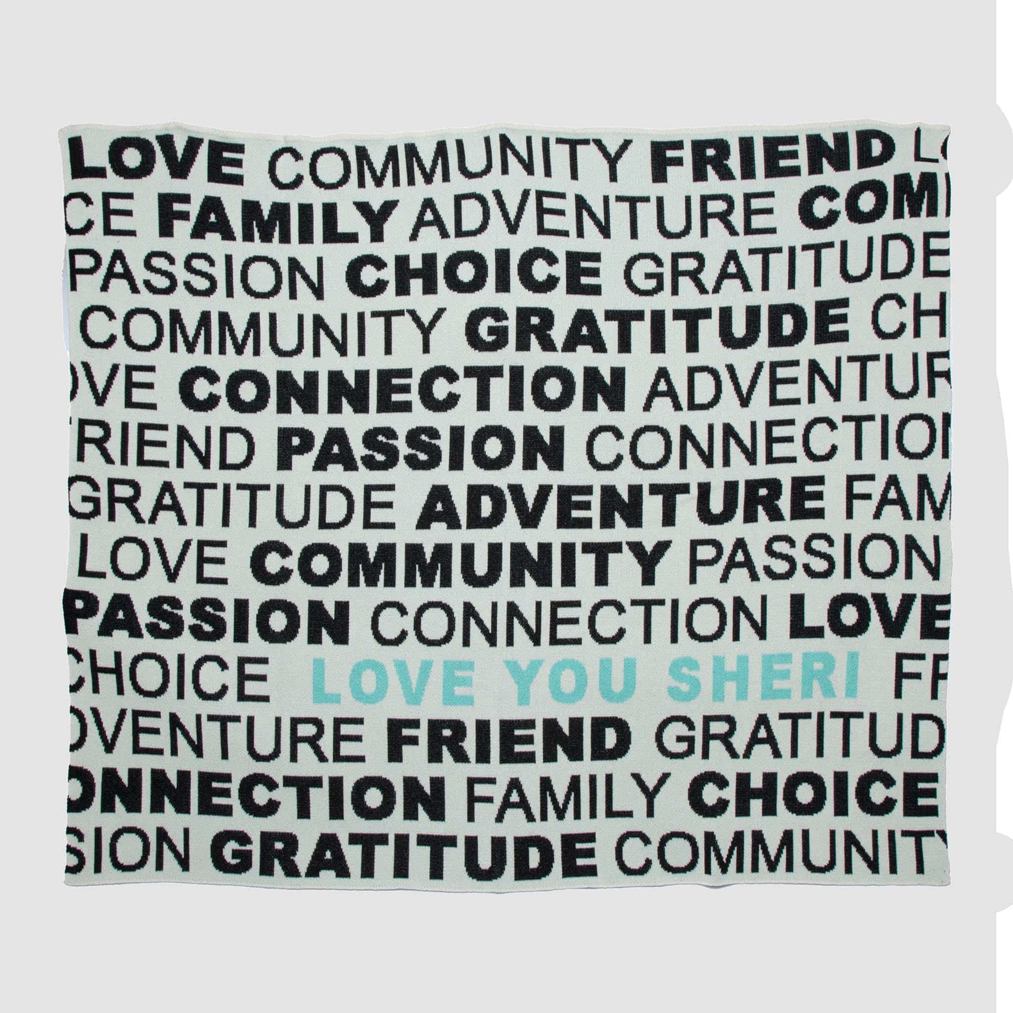 in2green Eco Throw Custom Personalized Sustainable Knit Throw Blanket - Bold Values 655646729916 CTM-BV