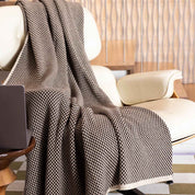 in2green Eco Throw Checkerboard - Cotton Sustainable Knit Geometric Throw Blanket