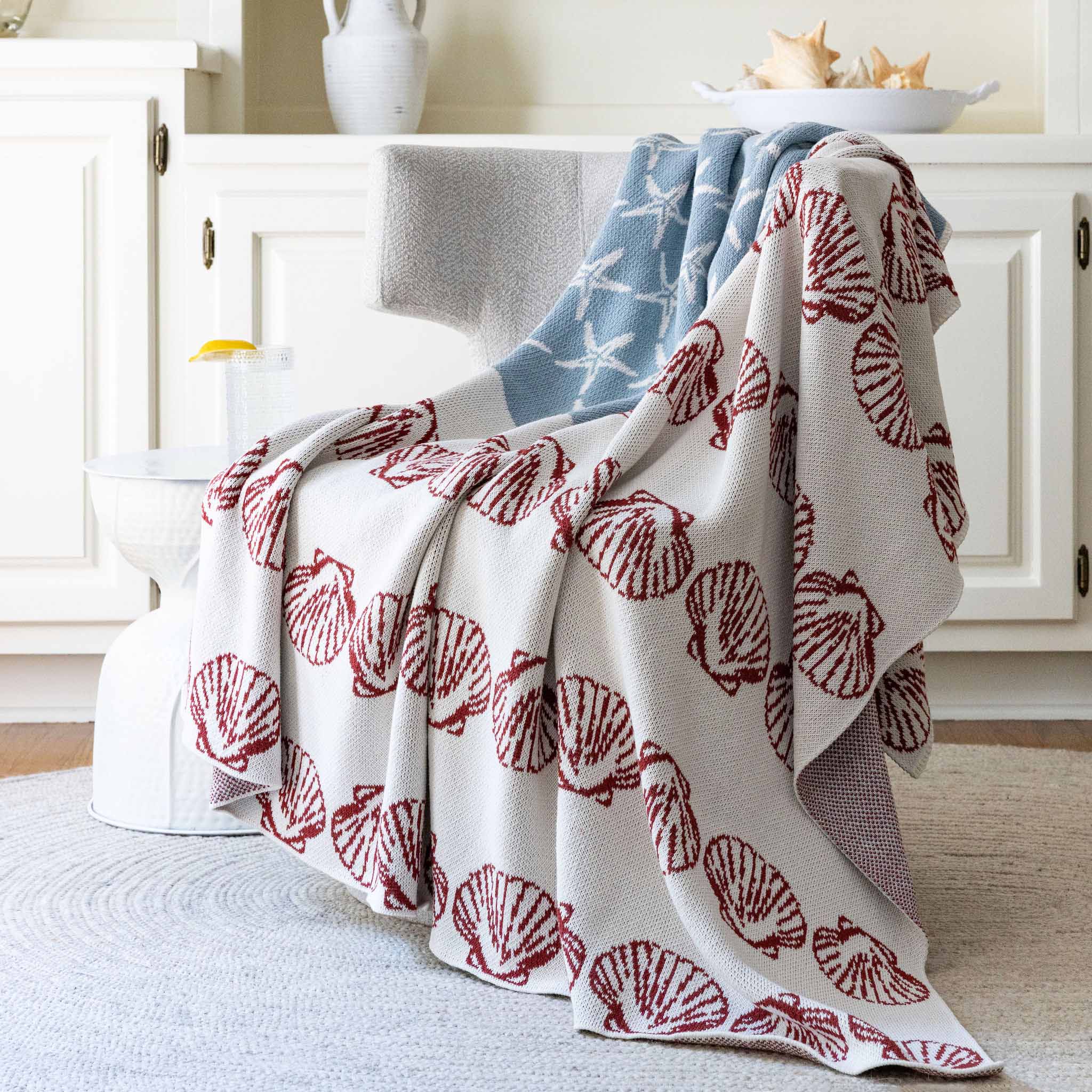 in2green Eco Throw Coastal Flag  - Cotton Sustainable Knit Flag/Americana Throw Blanket 601570195129 BL01CAF1